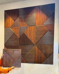 Panel de Pared 3D de PVC Louvre |   Panel Decorativo Interior Moderno con Textura de Listones, Diseño Contemporáneo de Revestimiento de Pared 3D Tipo Louvre - Product Image 1