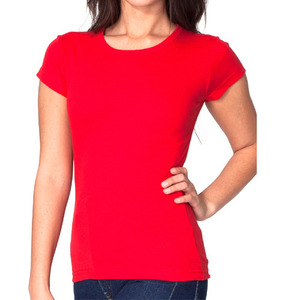 Camiseta de Manga Corta Lisa con Cuello Redondo para Mujer, Talla Grande, con Silueta Elegante, Opciones Personalizadas y Precios Bajos al por Mayor - Product Image 4