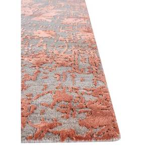 Alfombra Kavi Roja Floral de Lana y Seda de Bambú Anudada a Mano, Naranja y Roja, para Hogar o Pasillo, Rectangular, Modelo 3D-Esk-624 - Product Image 4
