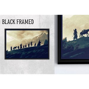 Elegante obra de arte impresa en lienzo del Señor de los Anillos - Decoración gráfica plana, lienzo con marco negro 1P - Product Image 1