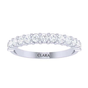 Anillos de Plata de Ley 925 de Primera Calidad para Mujer, Chapados en Rodio con Diamantes y Engaste de Bisel para Boda - Product Image 1
