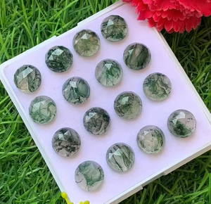 มอสอาเกตทรงกลม หินมอสอาเกตแบบหลวม สำหรับทำเครื่องประดับ รูปทรงและขนาดต่างๆ ขัดเงา - Product Image 3