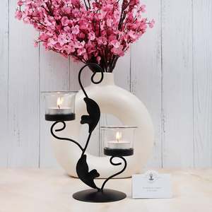 Soportes de pilar de vidrio estriado para Decoración de mesa moderna de lujo con forma recta de base dorada para ocasiones navideñas - Product Image 1