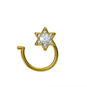 Améliorer la beauté naturelle traditionnelle à moderne 18K Fine Nez Pin pour les femmes Bijoux élégants en or et diamant pour tous les jours - Product Image 1