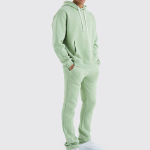 Logotipo gráfico personalizado Fitness Sports Street Wear Jogging Sudaderas con capucha y pantalones de chándal Hombres Cordón Conjunto de chándal apilado Hombres - Product Image 3