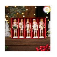 Ensemble de soldat casse-noisette de Noël en bois classique du Vietnam idéal pour la collection de cadeaux de vacances et la décoration de la maison