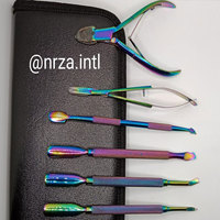 "Juego de manicura y pedicura de acero inoxidable de lujo con logotipo personalizado, kit de viaje de 6 piezas con suministros para cortaúñas"