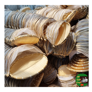 Panier de vannage plateau de panier de vannage en bambou tissé à la main, couvercle de panier en bambou fait main pour le service et l'affichage des aliments - Product Image 6