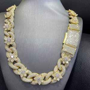 Chaîne à maillons cubains en diamant rond 15mm Hip Hop VVS Moissanite Bijoux pour hommes en argent sterling 925 - Product Image 5