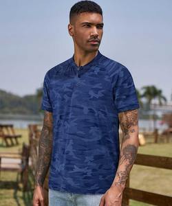 Servicio OEM buena alta calidad logotipo personalizado liso manga larga Casual Digital impreso a cuadros Vintage antiarrugas de punto para T - Product Image 4