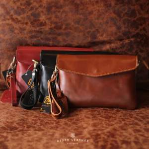 กระเป๋าคลัทช์ซองหนังแท้กระเป๋าหนังวัวที่เรียบง่ายสำหรับผู้หญิงเหมาะสำหรับงานกิจกรรมสำนักงานและแฟชั่นประจำวัน - Product Image 1