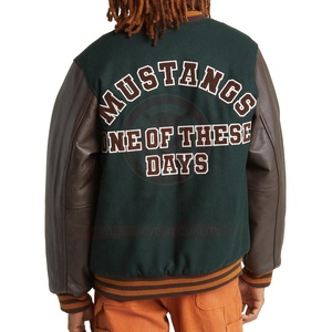 OEM Custom Logo High Street <b>Vintage</b> Letterman <b>Varsity</b> <b>Jackets</b> for Men Winter Spring Woolen Baseball Sleeve Chenille Embroidery - Product Image 3