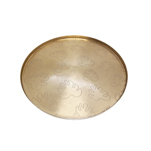 Serveware Designer Bandeja de servicio decorativa de forma redonda Plato y plato con acabado pulido para servir en el Hotel - Product Image 3