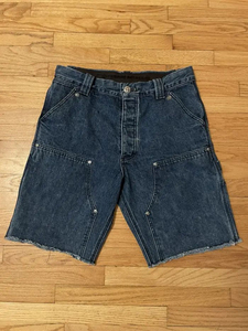 Ropa de calle personalizada, pantalones cortos de mezclilla grises de 7 pulgadas, pantalones cortos de mezclilla de peso pesado con doble rodilla para hombre - Product Image 5