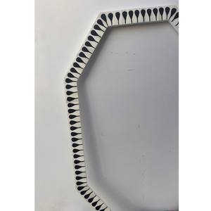 Miroir mural moderne de luxe fait main, écologique, durable, avec incrustations d'os, motif floral géométrique, miroir décoratif haut de gamme pour le salon - Product Image 6