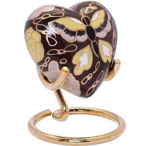 Urna de cremación de recuerdo en forma de corazón única para cenizas humanas hecha a mano en latón y urna de entierro de recuerdo grabada a mano en casa - Product Image 6