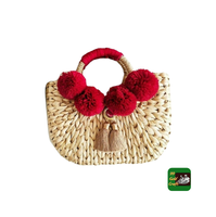 Sacs tendance en jacinthe d'eau, style bohème traditionnel, sac de voyage en paille de jonc de mer pour l'été, avec cordon en soie et logo personnalisé