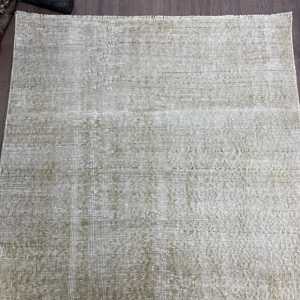 Tapis d'appoint vintage turc 3,3x5,9 pieds, tapis oriental en laine gris et blanc - Product Image 4