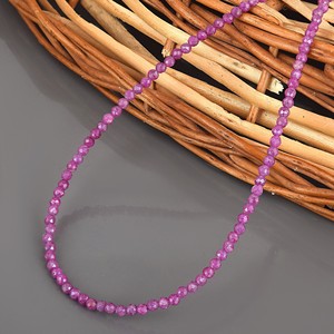 Collier de forme ronde en forme de rubis rose de laboratoire pour les femmes Très beau collier de bijoux avec chaîne plaquée or - Product Image 6
