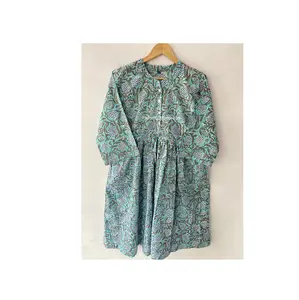 Стандартное качество, Роскошное дизайнерское хлопковое летнее платье с принтом птиц для вечерней одежды, доступно по оптовой цене