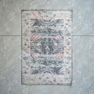 Hand Knotted Modern Style Thick Pile Eco-Friendly Area <b>Rug</b> Soft <b>Grey</b> Blush Geometric Pattern Distressed Look Handmade Wool - Product Image 3