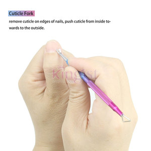 ที่ดันเล็บสแตนเลสสองด้านสำหรับมืออาชีพอุปกรณ์ทำเล็บหนังกำพร้ายาทาเล็บสีเงินขัดเงาอเนกประสงค์เกรด + - Product Image 2