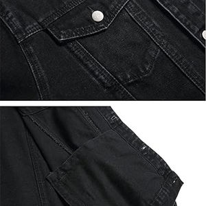 Veste en jean unie délavée pour homme, style vintage taille haute, col rabattu, coupe slim, style hip-hop, vêtement d'extérieur, vente en gros, hiver - Product Image 6