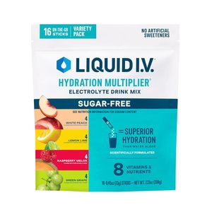 Liquid I.V. Hydration Multiplier Sugar-Free Variety Pack - Raspberry Melon, Lemon <b>Lime</b>, White Peach, Green Grape (16 Servings) - Product Image 4