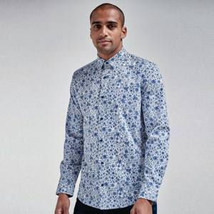 เสื้อเชิ้ตแขนยาวสำหรับผู้ชาย, เสื้อเชิ้ตลำลองผ้าฝ้ายไซส์ใหญ่พิเศษระบายอากาศได้ดี - Product Image 1