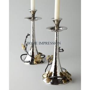 Bougeoirs de table en aluminium poli à l'or Bougeoirs décoratifs pour mariages et événements Bougeoirs de table à 6 bras Bougies de décoration de table - Product Image 3