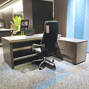 Meubles de bureau de direction de luxe, bureau en forme de L en bois massif, table de patron moderne, armoire de rangement, poste de travail imperméable, ergonomique - Product Image 4