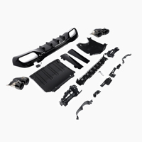 Diffuseur de pare-chocs arrière ABS noir style AMG à quatre sorties avec support pour Mercedes Benz Classe C W206 C43 2021 et versions ultérieures