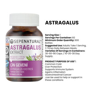Cápsulas de Extracto de Astrágalo Sepenatural de Alta Calidad, Grado Alimenticio, Botella de Vidrio Ámbar, Extracción Líquido-Sólido, Protege el Hígado - Product Image 2