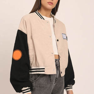 Veste universitaire pour femmes sur mesure de haute qualité en laine brute respirante à manches régulières Veste de baseball de type lettreman - Product Image 4