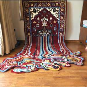 พรมผูกปมแบบพรีเมียมพรมปูพื้นขนสัตว์อ่อนนุ่มดีไซน์ละลายพรมขนสัตว์แบบไม่ลื่นดูทันสมัยสำหรับใช้ในบ้านโรงแรมปรับขนาดได้ - Product Image 5