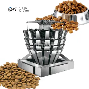 Pet Dog Food Cat 16 Head 2L Memory Hopper Weighing System Multihead Filling Weigher Machine