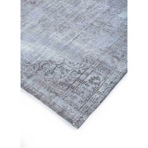 Tapis en laine bleue vintage fait main Pae-396, hauteur de poils longs, pour salon, couloir, chambre d'adolescent, motif médaillon rectangulaire abstrait - Product Image 2