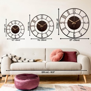Modern Round Black Metal <b>Wall</b> <b>Clock</b> Sleek Minimalist Design Perfect For Living Room Bedroom Office And Hallway Decor - Product Image 6