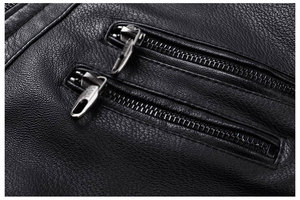 Veste en cuir à fermeture éclair vintage pour homme printemps 2024 Vêtement décontracté avec veste de motard élégante pour homme - Product Image 5