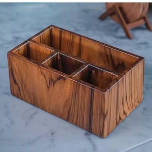 ที่ใส่ช้อนส้อมไม้พร้อมที่วางผ้าเช็ดปากสำหรับโต๊ะอาหาร - Product Image 6