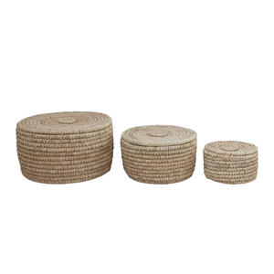 Stylish Handmade Modern Date Leaf Basket Organizer with Multifunction Storage for Kitchen Eco-Friendly Home Decor - Product Image 1