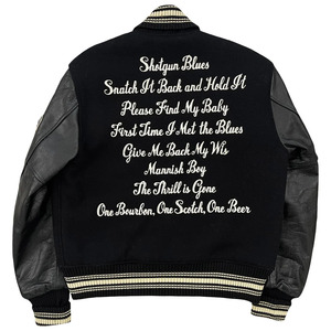 Personalizable Negro Varsity College Letterman Chaqueta Logotipo Bordado Escuela Secundaria Béisbol Bomber Invierno Tallas grandes de Punto - Product Image 1