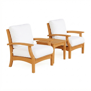 Conjunto de Muebles de Jardín Nexa Teak de 4 Piezas, Sillas Acolchadas Modernas de Teca Sólida de Primera Calidad, Resistentes a la Intemperie, para Patio y Exteriores - Product Image 2