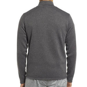 Veste en polaire polaire tricotée pour homme, couleur anthracite |   Hybride urbain lourd de 240 g |   Broderie de performance exécutive OEM sur le devant - Product Image 4