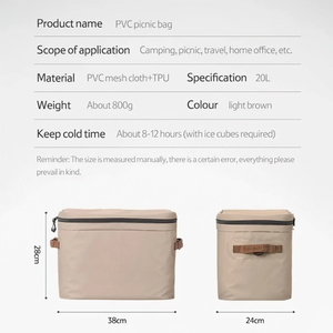 Large Capacity Lightweight Soft Cooler <b>Bag</b> Vintage Fashion Style Thermal Lunch Cooler <b>Bag</b> From Vietnamese Supplier for Picnic - Product Image 3