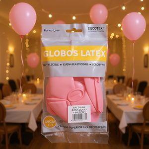 Palloncini in Lattice Decotex 45cm Rosa Chiaro, Confezione da 6 Pezzi per Decorazioni Festa - Product Image 3