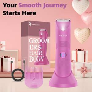 Depiladora Eléctrica para Mujer con Cuchilla de Cerámica IPX7, Recortadora de Vello Púbico y de Bikini con Luz LED, Afeitadora Indolora para Cuerpo y Axilas, Lavable - Product Image 1