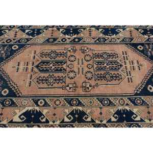 Tapis turc à accents floraux 3,6x5,6 pi (110x172 cm), tapis bleu floral vintage - Product Image 4