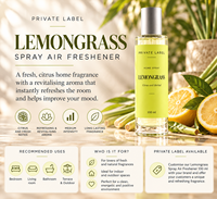 Spray désodorisant à la citronnelle en marque propre 100ml |   Parfum frais aux agrumes longue durée |   Fabricant OEM Espagne