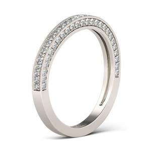 Jeulia 14K Platinum Rhodium Plated Emerald Cut Zircon Wedding Band - Product Image 2
